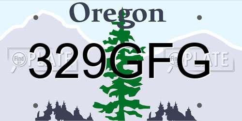 329GFG Oregon License Plate