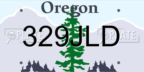 329JLD Oregon License Plate