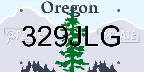 329JLG Oregon License Plate