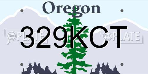 329KCT Oregon License Plate