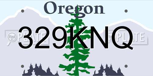 329KNQ Oregon License Plate