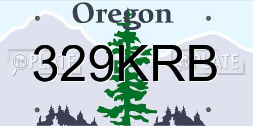 329KRB Oregon License Plate