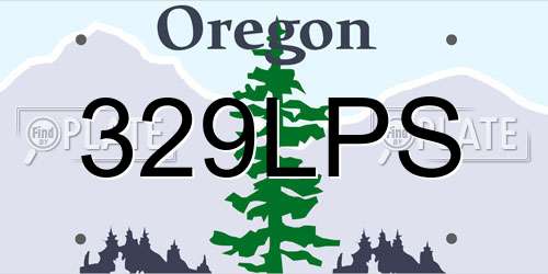 329LPS Oregon License Plate