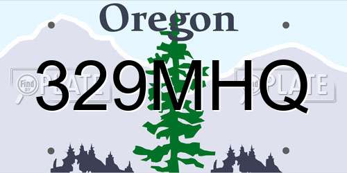 329MHQ Oregon License Plate