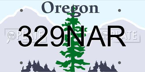 329NAR Oregon License Plate
