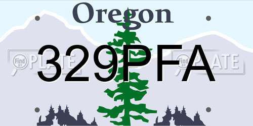 329PFA Oregon License Plate