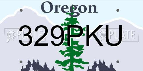 329PKU Oregon License Plate