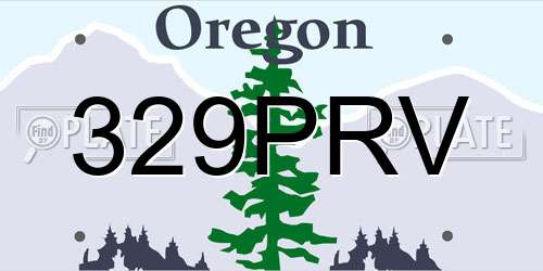 329PRV Oregon License Plate