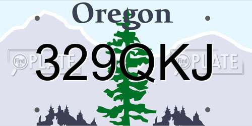 329QKJ Oregon License Plate