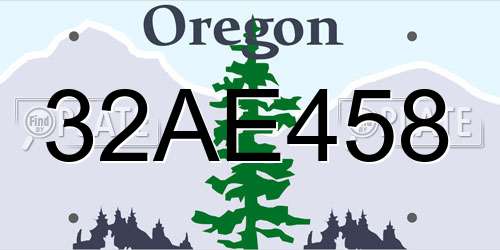 32AE458 Oregon License Plate