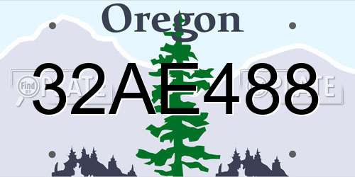 32AE488 Oregon License Plate