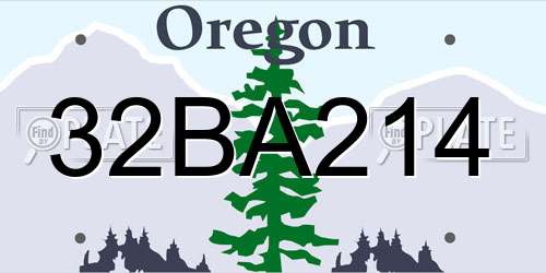 32BA214 Oregon License Plate