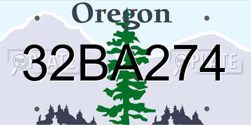 32BA274 Oregon License Plate
