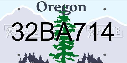 32BA714 Oregon License Plate
