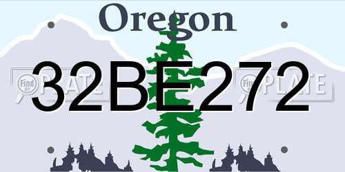 32BE272 Oregon License Plate