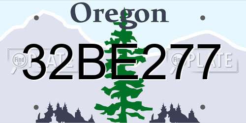 32BE277 Oregon License Plate