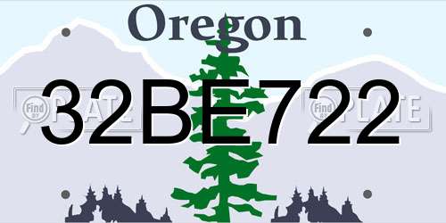 32BE722 Oregon License Plate