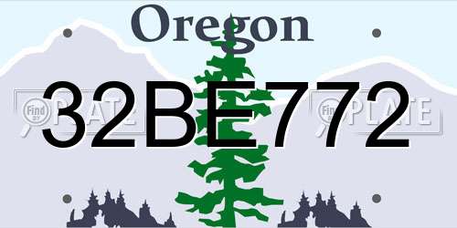 32BE772 Oregon License Plate