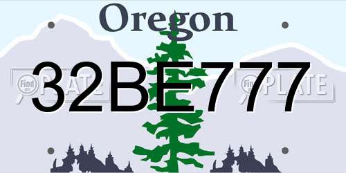 32BE777 Oregon License Plate