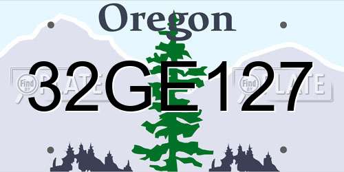 32GE127 Oregon License Plate