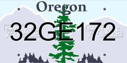 32GE172 Oregon License Plate