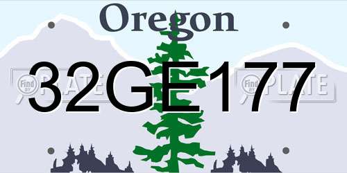32GE177 Oregon License Plate