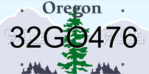 32GO476 Oregon License Plate