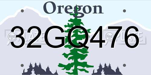 32GQ476 Oregon License Plate