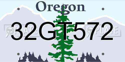 32GT572 Oregon License Plate