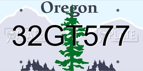 32GT577 Oregon License Plate