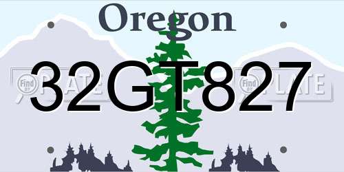 32GT827 Oregon License Plate