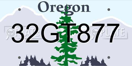 32GT877 Oregon License Plate