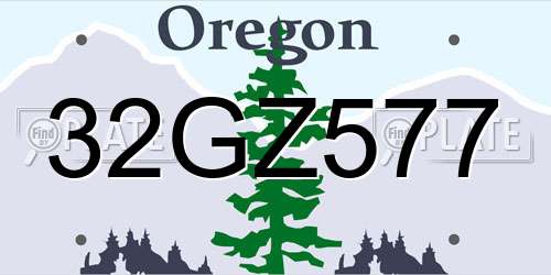 32GZ577 Oregon License Plate