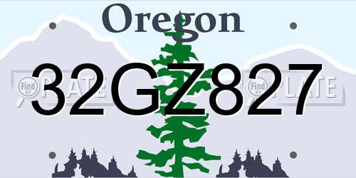 32GZ827 Oregon License Plate