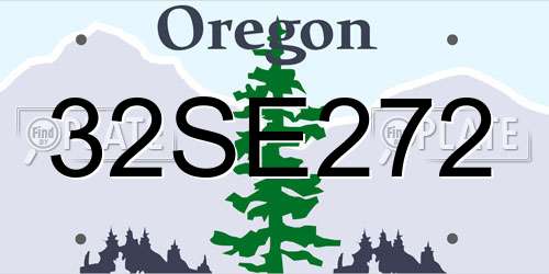 32SE272 Oregon License Plate