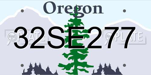 32SE277 Oregon License Plate