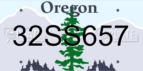 32SS657 Oregon License Plate
