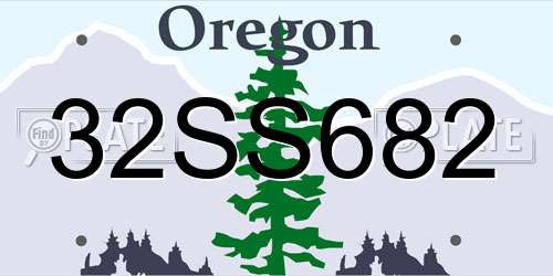 32SS682 Oregon License Plate