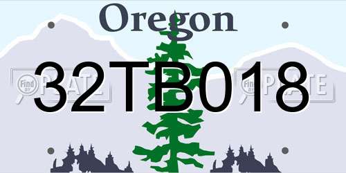 32TB018 Oregon License Plate