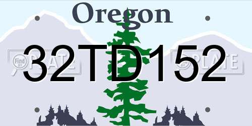 32TD152 Oregon License Plate