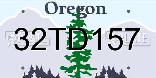 32TD157 Oregon License Plate
