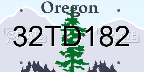 32TD182 Oregon License Plate