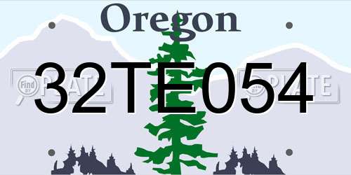 32TE054 Oregon License Plate