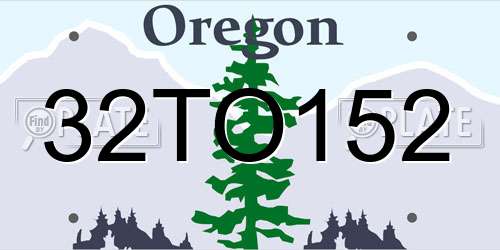32TO152 Oregon License Plate