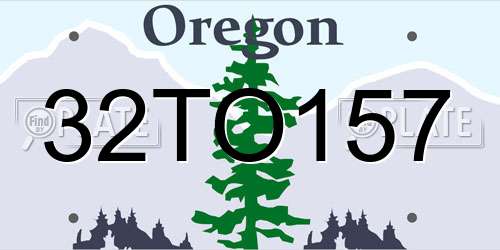 32TO157 Oregon License Plate