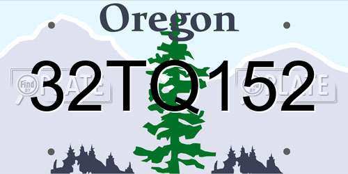 32TQ152 Oregon License Plate