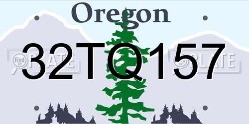 32TQ157 Oregon License Plate