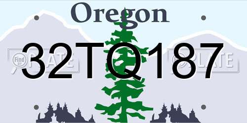 32TQ187 Oregon License Plate