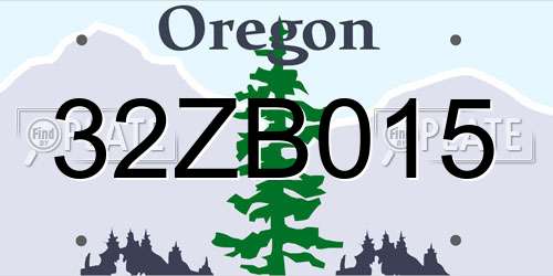 32ZB015 Oregon License Plate