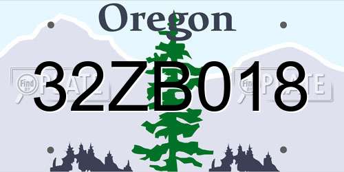 32ZB018 Oregon License Plate